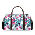 Neon Hibiscus Tropical Pattern Print Duffle Bag