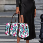 Neon Hibiscus Tropical Pattern Print Duffle Bag