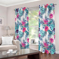 Neon Hibiscus Tropical Pattern Print Extra Wide Grommet Curtains