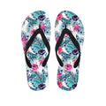 Neon Hibiscus Tropical Pattern Print Flip Flops