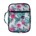 Neon Hibiscus Tropical Pattern Print Front Pocket Bible Bag