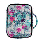 Neon Hibiscus Tropical Pattern Print Front Pocket Bible Bag