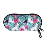 Neon Hibiscus Tropical Pattern Print Glasses Case