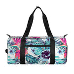 Neon Hibiscus Tropical Pattern Print Gym Bag