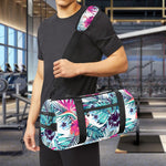 Neon Hibiscus Tropical Pattern Print Gym Bag