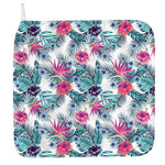Neon Hibiscus Tropical Pattern Print Hand Towel