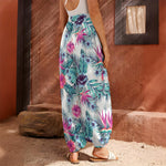 Neon Hibiscus Tropical Pattern Print Harem Pants