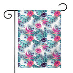 Neon Hibiscus Tropical Pattern Print House Flag