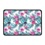 Neon Hibiscus Tropical Pattern Print Kitchen Mat