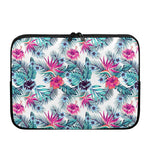 Neon Hibiscus Tropical Pattern Print Laptop Sleeve