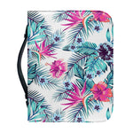 Neon Hibiscus Tropical Pattern Print Leather Bible Cover
