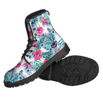 Neon Hibiscus Tropical Pattern Print Backpack