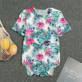 Neon Hibiscus Tropical Pattern Print Men's Bodysuit
