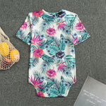 Neon Hibiscus Tropical Pattern Print Men's Bodysuit