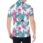 Neon Hibiscus Tropical Pattern Print Men's Shirt