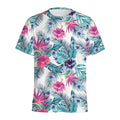 Neon Hibiscus Tropical Pattern Print Men's Athletic T-Shirt