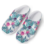 Neon Hibiscus Tropical Pattern Print Mesh Casual Shoes
