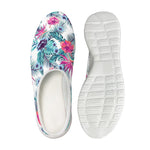 Neon Hibiscus Tropical Pattern Print Mesh Casual Shoes