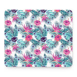 Neon Hibiscus Tropical Pattern Print Mouse Pad