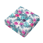 Neon Hibiscus Tropical Pattern Print Outdoor Seat Cushion Cover