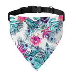Neon Hibiscus Tropical Pattern Print Over The Collar Dog Bandana