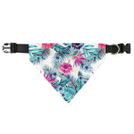 Neon Hibiscus Tropical Pattern Print Over The Collar Dog Bandana