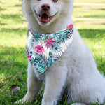 Neon Hibiscus Tropical Pattern Print Over The Collar Dog Bandana