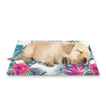 Neon Hibiscus Tropical Pattern Print Pet Cooling Mat Cover