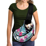 Neon Hibiscus Tropical Pattern Print Pet Sling Carrier