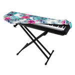 Neon Hibiscus Tropical Pattern Print Piano Keyboard Cover