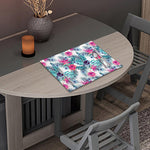 Neon Hibiscus Tropical Pattern Print Placemat