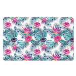 Neon Hibiscus Tropical Pattern Print Polyester Doormat