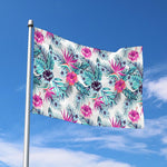 Neon Hibiscus Tropical Pattern Print Polyester Flag
