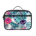 Neon Hibiscus Tropical Pattern Print Portable Lunch Bag