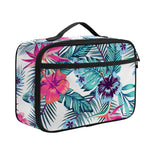 Neon Hibiscus Tropical Pattern Print Portable Lunch Bag
