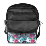Neon Hibiscus Tropical Pattern Print Rectangular Crossbody Bag