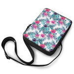 Neon Hibiscus Tropical Pattern Print Rectangular Crossbody Bag
