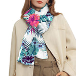 Neon Hibiscus Tropical Pattern Print Scarf