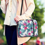 Neon Hibiscus Tropical Pattern Print Shoulder Strap Bible Bag