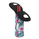 Neon Hibiscus Tropical Pattern Print Single Neoprene Wine Tote