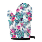 Neon Hibiscus Tropical Pattern Print Single Oven Mitt