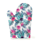 Neon Hibiscus Tropical Pattern Print Single Oven Mitt
