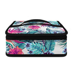 Neon Hibiscus Tropical Pattern Print Small Lunch Bag
