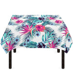 Neon Hibiscus Tropical Pattern Print Tablecloth