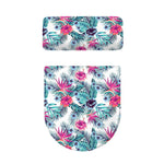 Neon Hibiscus Tropical Pattern Print Toilet Lid And Tank Cover Set