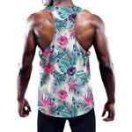 Neon Hibiscus Tropical Pattern Print Training Tank Top