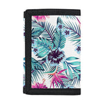 Neon Hibiscus Tropical Pattern Print Trifold Wallet