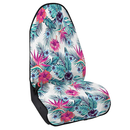 Neon Hibiscus Tropical Pattern Print Waterproof Car Seat Cover