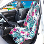 Neon Hibiscus Tropical Pattern Print Waterproof Car Seat Cover