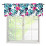 Neon Hibiscus Tropical Pattern Print Window Valance
